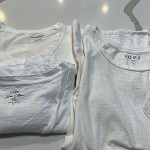 Three White Large T shirts